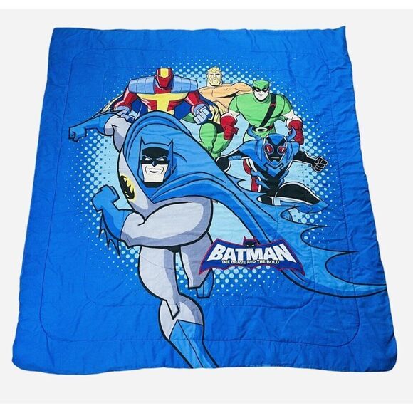 RARE Batman The Brave and The Bold Comforter TWIN 84 x 74 Quilt Bed Topper Heavy - Picture 1 of 16